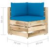 vidaXL Salon de jardin 9 pcs avec coussins Bois impr&eacute;gn&eacute; de vert