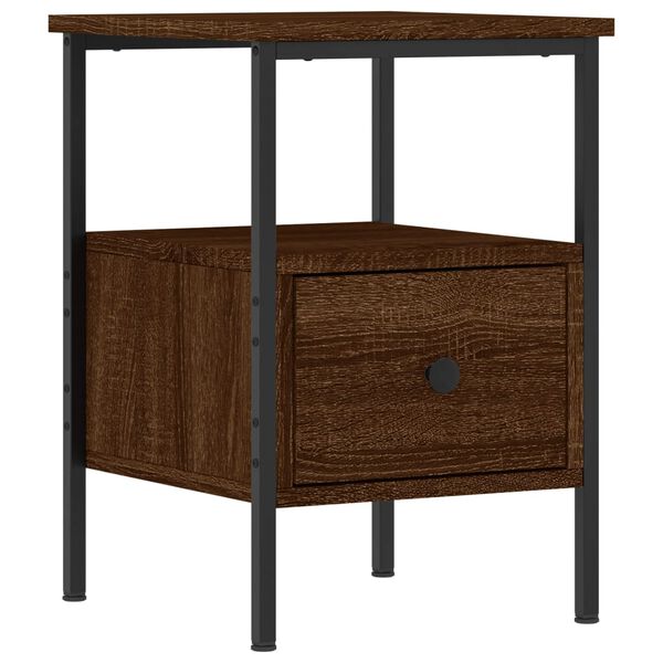 vidaXL Table de chevet ch&ecirc;ne marron 34x36x50 cm bois d'ing&eacute;nierie