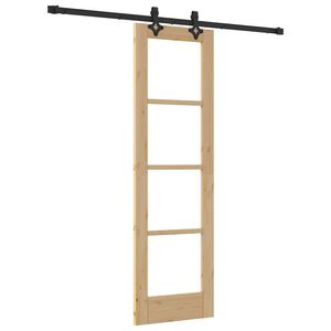 vidaXL Porte coulissante ORKDAL Naturel et Noir 61 x 198,5 cm