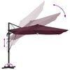 vidaXL Parasol Roma Rouge 286 x 285 x 270 cm Aluminium et polyester