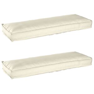 vidaXL Set de coussins de palette 2 pcs Cr&egrave;me 120 x 40 x 8 cm