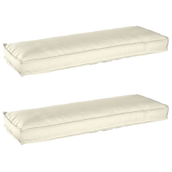 vidaXL Set de coussins de palette 2 pcs Cr&egrave;me 120 x 40 x 8 cm