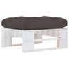 vidaXL Pouf palette de jardin Bois de pin impr&eacute;gn&eacute; de blanc