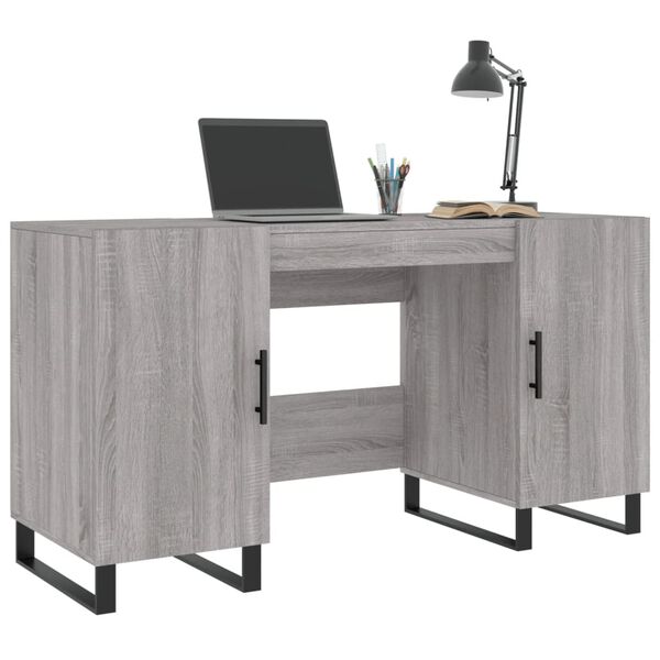 vidaXL Bureau sonoma gris 140x50x75 cm bois d'ingénierie