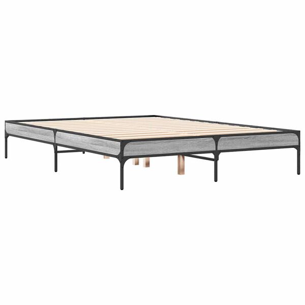 vidaXL Cadre de lit sans matelas sonoma gris 120x190 cm