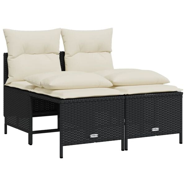 vidaXL Salon de jardin 5 pcs avec coussins noir r&eacute;sine tress&eacute;e