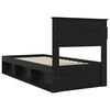 vidaXL Cadre de lit avec matelas Noir 90 x 200 cm Bois de pin massif