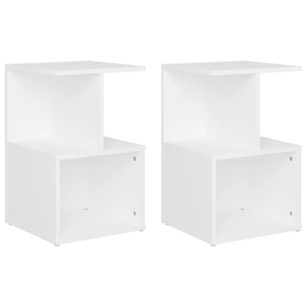 vidaXL Tables de chevet 2 pcs blanc 35x35x55 cm bois d'ingénierie