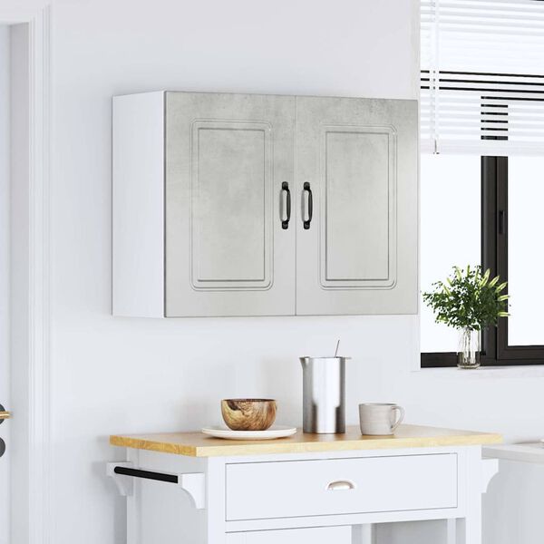 vidaXL Armoire murale de cuisine Kalmar gris béton bois d'ingénierie
