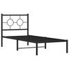 vidaXL Cadre de lit métal sans matelas avec tête de lit noir 80x200 cm