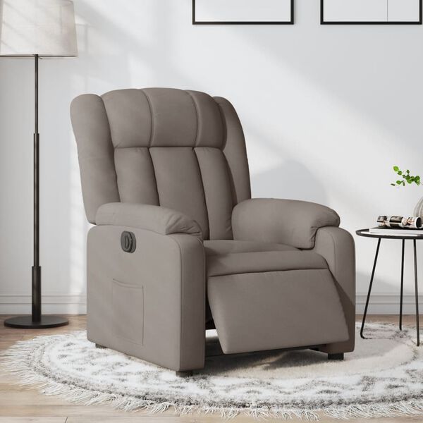 vidaXL Fauteuil inclinable &eacute;lectrique Taupe Tissu