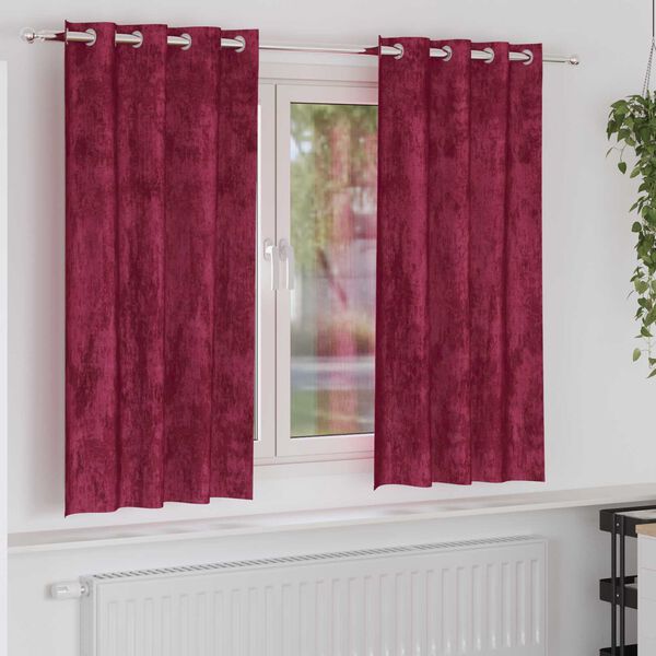 vidaXL Rideaux en velours 2 pcs Bordeaux 175 x 140 cm Velours