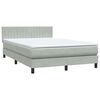 vidaXL Sommier &agrave; lattes de lit et matelas et LED gris clair 160x220cm velours