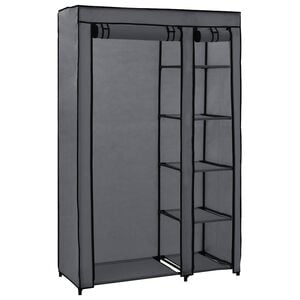 vidaXL Garde-robe pliable Gris 110x45x175 cm Tissu