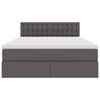 vidaXL Lit avec rangement et matelas Gris 140 x 190 cm Simili cuir