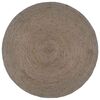 vidaXL Tapis fait &agrave; la main Jute Rond 180 cm Gris
