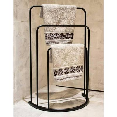 Bathroom Solutions Porte-serviettes debout 49,5x75 cm Métal Noir