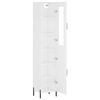 vidaXL Buffet haut Blanc 34,5x34x180 cm Bois d'ing&eacute;nierie