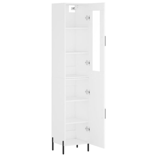 vidaXL Buffet haut Blanc 34,5x34x180 cm Bois d'ing&eacute;nierie