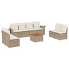 vidaXL Salon de jardin avec coussins 9 pcs beige résine tressée