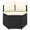 vidaXL Salon de jardin 7 pcs avec coussins R&eacute;sine tress&eacute;e Noir