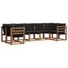 vidaXL Ensemble de canap&eacute;s d'ext&eacute;rieur 7 pcs Naturel et Noir
