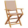 vidaXL Chaises de jardin pliantes lot de 4 taupe tissu et bois massif