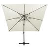 vidaXL Parasol de jardin d&eacute;port&eacute; avec double plateau 300 x 300 cm Sable