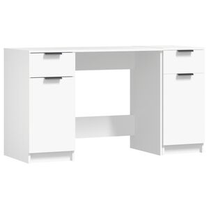 vidaXL Bureau avec armoire lat&eacute;rale Blanc Bois d'ing&eacute;nierie