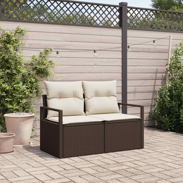 vidaXL Canap&eacute; de jardin avec coussin 120 x 62 x 69 cm polyrotin