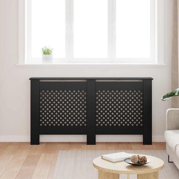vidaXL Cache-radiateur noir 152x19x81,5 cm MDF