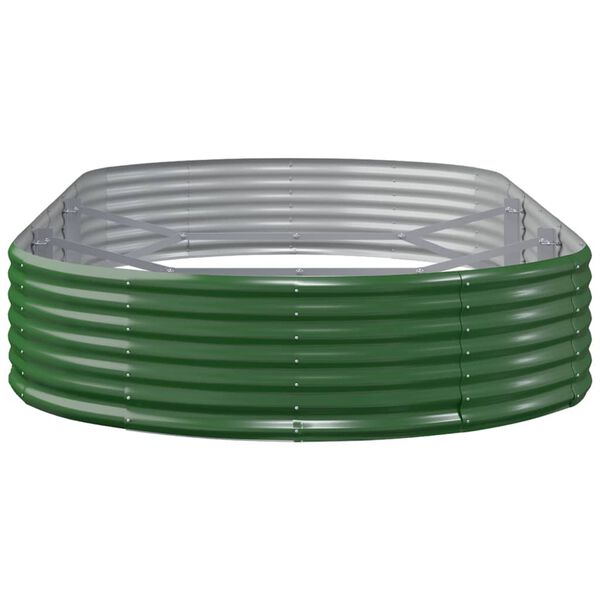 vidaXL Lit sur&eacute;lev&eacute; de jardin Acier galvanis&eacute; 296x140x36cm Vert