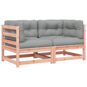 vidaXL Canap&eacute;s d'angle de jardin et coussins 2 pcs bois massif douglas