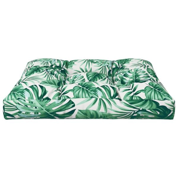 vidaXL Coussin de canap&eacute; palette &agrave; motif de feuilles 70x70x12 cm