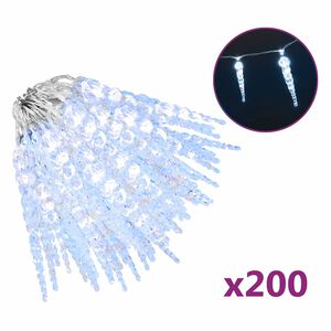 vidaXL Guirlande lumineuse de No&euml;l 200 LED Blanc froid 20 m Acrylique PVC
