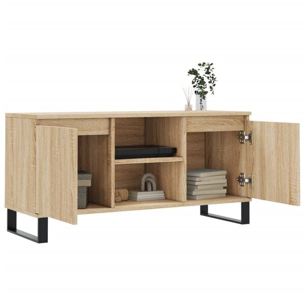 vidaXL Meuble TV chêne sonoma 104x35x50 cm bois d'ingénierie