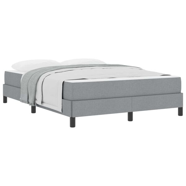 vidaXL Lit &agrave; ressorts avec matelas Gris clair 140 x 200 cm tissu
