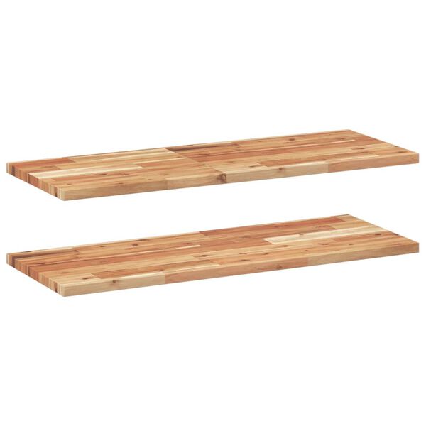vidaXL &Eacute;tag&egrave;res flottantes 2 pcs 100x30x2 cm acacia massif &agrave; l'huile