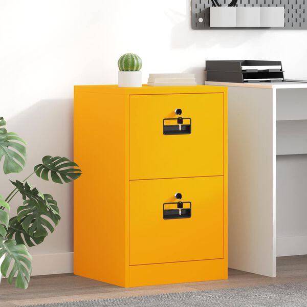 vidaXL Cabinet de Dossier Jaune moutarde 44 x 50 x 106.5 cm