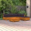 vidaXL Salon de jardin 6 pcs avec coussins Bois d'acacia solide