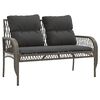 vidaXL Salon de jardin 4 pcs avec coussins gris résine tressée