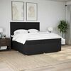 vidaXL Sommier &agrave; lattes de lit avec matelas Noir 200x200 cm Tissu