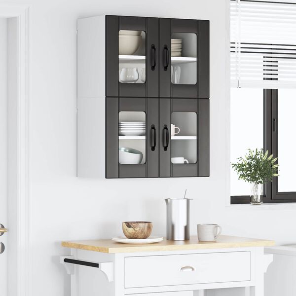 vidaXL Armoire de cuisine 2 pcs Noir 60 x 31 x 40 cm Bois d'ing&eacute;nierie