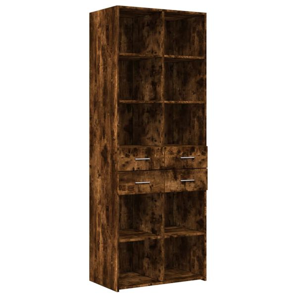 vidaXL Buffet haut ch&ecirc;ne fum&eacute; 70x42,5x185 cm bois d'ing&eacute;nierie