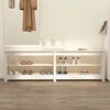vidaXL Banc &agrave; chaussures Blanc 160x36,5x50 cm Bois de pin massif
