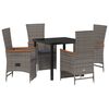 vidaXL Ensemble de salle &agrave; manger pour jardin 5 pcs Gris polyrotin