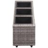 vidaXL Lit surélevé de jardin à 3 pots 100x30x36cm Résine Tressée Gris