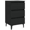 vidaXL Table de chevet avec pieds en m&eacute;tal noir 40x35x69 cm