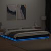 vidaXL Cadre de lit avec lumi&egrave;res LED sans matelas noir 200x200 cm