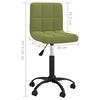 vidaXL Chaise pivotante de salle &agrave; manger Vert clair Velours